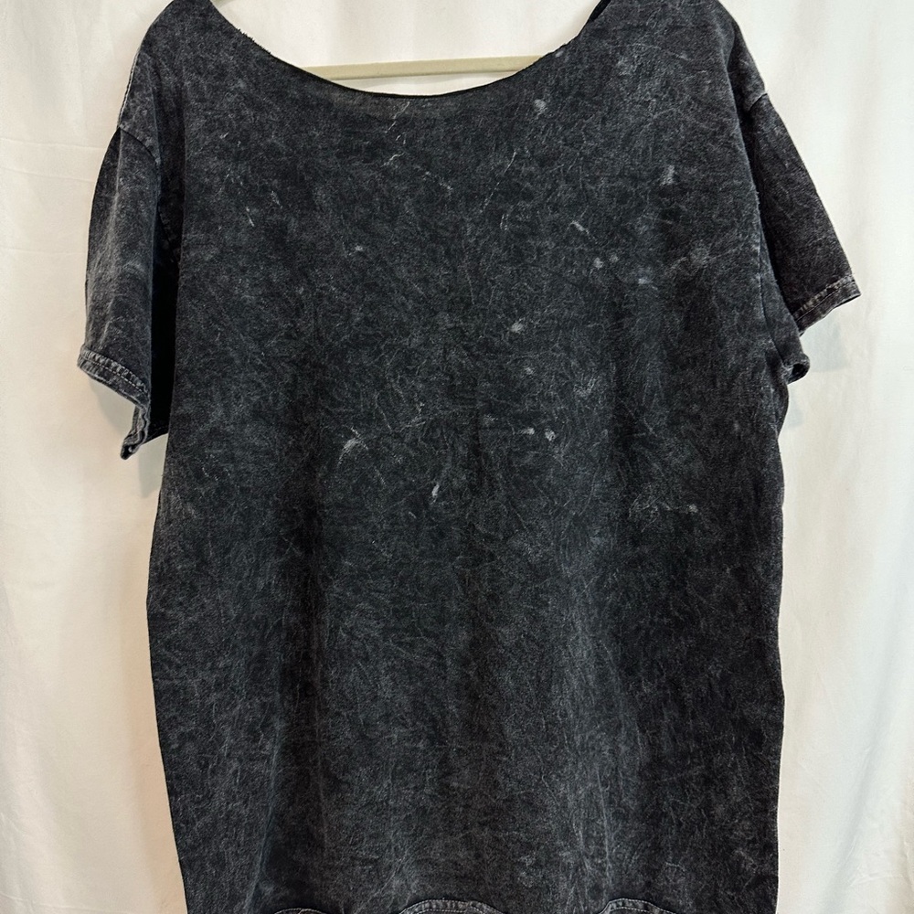 Black Acid Wash Women's Top